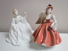 Two Coalport Ladies of Fashion figures,