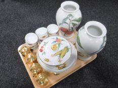 A tray of a pair of Portmeirion vases, Royal Worcester Evesham china,