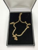 A 9ct gold flat linked necklace, 17.7g.