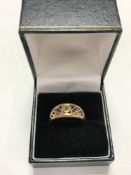 A 9ct gold amethyst set fancy dress ring, size P.