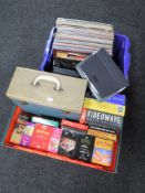 Two boxes of vinyl records and CD box sets