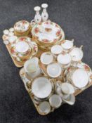 Two trays of approximately ninety pieces of Royal Albert Old Country Roses tea and other china