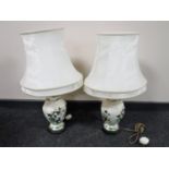 A pair of Masons Chartreuse table lamps with shades