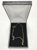 A fine 9ct gold chain link necklace, 2.3g.