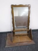 An oak framed mirror,