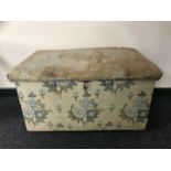 A Victorian pine upholstered blanket box