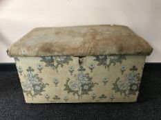 A Victorian pine upholstered blanket box