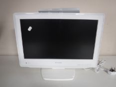 A Toshiba 19 inch LCD TV/DVD with remote