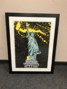 Mr Brainwash : Liberty, limited edition print, highlighted with watercolour, numbered 244/300,