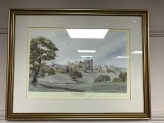 After Charles Evans : Alnwick Castle, reproduction in colours, 48cm x 34cm, signed in pencil,