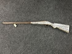 A 19th century Indo-Persian musket with mother of pearl inlaid stock