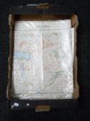 A box of ten folded antique Scottish maps