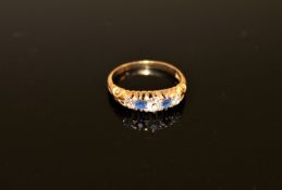 An 18ct gold sapphire and diamond ring CONDITION REPORT: The ring is in good