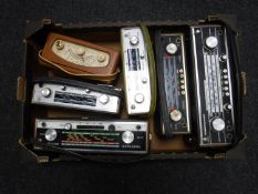A box of six vintage Roberts radio including models R200, R505,
