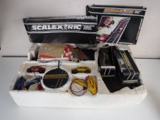 A Scalextric set with accessories