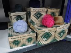 Fourteen mid 20th century ladies hats in thirteen boxes retailed by Bainbridges