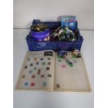 A box containing a mid twentieth century Alerta plastic soldiers including Britains detail,