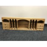 A pine correspondence shelf fitted six drawers