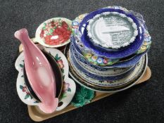 A tray of assorted wall plates,