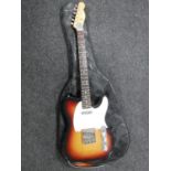 A 1960's Grant Japanese Telecaster style electric guitar in carry bag