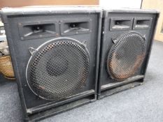A pair of PA speakers