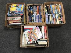 Four boxes of books and Sci-Fi annuals