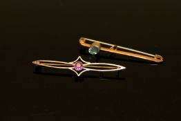 Two Victorian bar brooches