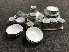 Approximately forty pieces of Denby tea and dinner ware (green)
