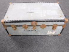 A twentieth century tin trunk