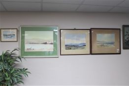 Four framed pictures - John. E. Aitken watercolour, Geo. H.