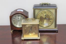 Three various mantel clocks