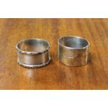 Two silver napkin rings, Sheffield 1916 and Birmingham 1959.