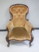 A Victorian mahogany gentleman's armchair