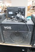 A Vox Valvetronix amplifier and a foot pedal