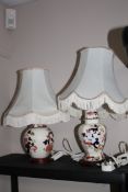 Two Masons Mandalay table lamps and shades