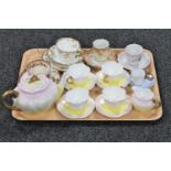 A tray of ten-piece Foley china part tea set and other various tea china CONDITION