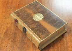 A gilded leather bound volume, The Boydell Shakespeare,