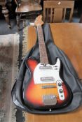 A vintage Jedson Telecaster style electric guitar in carry bag