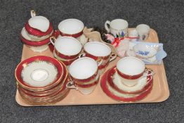 A tray of Aynsley bone china part tea set and other various china