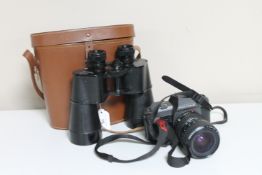 A pair of Wray of London 9x60 coated binoculars in case,