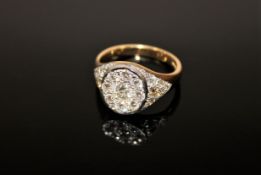 A superb quality 18ct gold diamond set signet ring, the centre stone weighing approximately 0.
