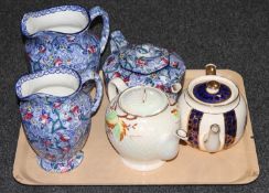 A tray of Ringtons Chintz teapot and jugs together with two other Ringtons teapots