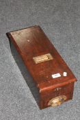 A Victorian oak bell box