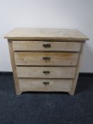 A 19th century pine four drawer chest