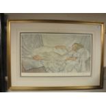 After Sir William Russell Flint : Silver and White, reproduction in colours, numbered 617/850,