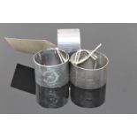 Three silver heavy gauge napkin rings (3)