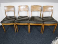 Four antique walnut dining chairs