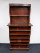 An early 20th century stained pine office bookcase