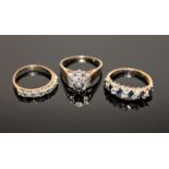 Three gold dress rings