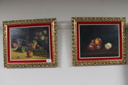 Two gilt framed oils - still life